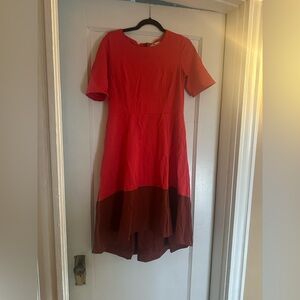 Boden Red and Brown high Low Dress